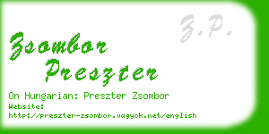 zsombor preszter business card